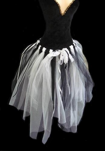 J2 Ghost Bride Black & White Net Lace Fairy Tutu Skirt