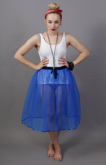 A5 Royal Blue Net Underskirt Edged With Satin